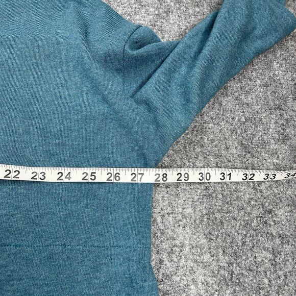 J Jill Pure Jill Sweater Womens Large Cowl Neck 3/4 Kimono Sleeve Teal Pockets - Picture 9 of 12